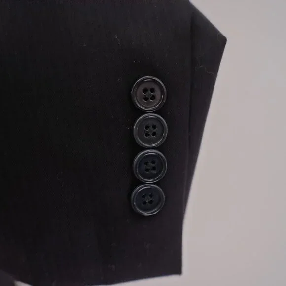 Jos A Bank Signature Gold Tailored‎ Fit Black Wool Herringbone 44R Suit Jacket 2